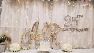 Wedding Anniversary party Decoration Ideas at home 25th Anniversary Decoration easy [upl. by Cagle]