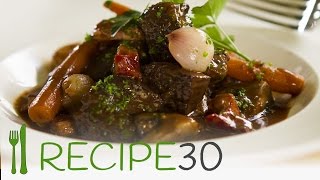 BOEUF beef BOURGUIGNON  By RECIPE30com [upl. by Minsat]