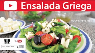 ENSALADA GRIEGA  Vicky Receta Facil [upl. by Enimassej]