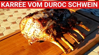 ♨️ GRILLBLITZ Karree vom Duroc Schwein French Rack perfekt vom Grill BBQ Schweinebraten [upl. by Lashonda]