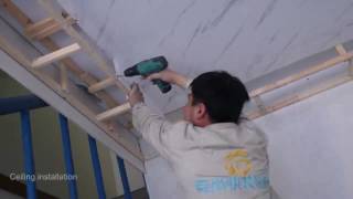 Pvc Ceiling panel Installation [upl. by Einolem849]