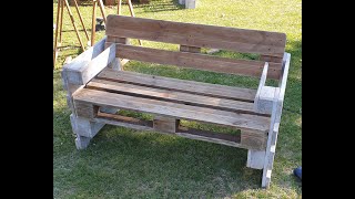 FAI DA TE Creare panchina con bancali pallet epal legno  Create bench with wooden epal pallets [upl. by Neelac]