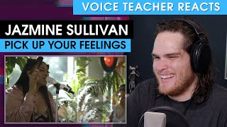 Voice Teacher Reacts to Jazmine Sullivan  Pick Up Your Feelings Official Acoustic Live Video [upl. by Alios]