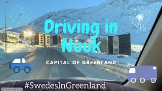 Winter Driving through Nuuk Greenland starting downtown and arriving in Qinngorput [upl. by Epul597]