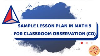 Sample Lesson Plan in Math 9 for CO ǀ PPST ǀ COT [upl. by Sheeb]