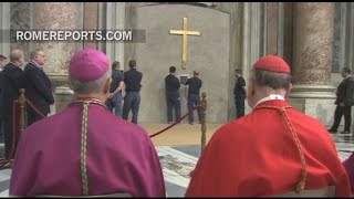 Holy Door in St Peters Basilica unveiled [upl. by Aicssej]