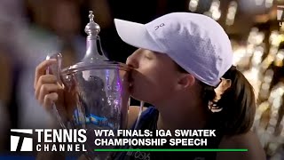 Iga Swiatek Ecstatic In Victory WTA Finals Champion Speech [upl. by Darnoc]