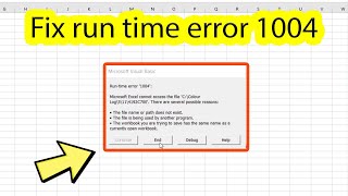 Run time error 1004 excel cannot open the file [upl. by Daniella]