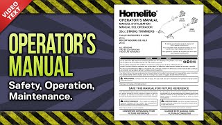 Operators Manual Homelite Gas String Trimmer 26CS 26SS UT33600 UT33650 990000233R5 [upl. by Slosberg]