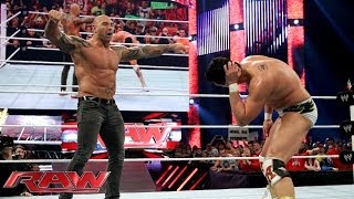 Batista attacks Alberto Del Rio Raw Jan 20 2014 [upl. by Ticknor235]