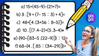 EXPRESSÕES NUMÉRICAS  EXERCÍCIOS \Prof Gis MATEMÁTICA BÁSICA [upl. by Llevra]