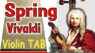 Spring  Vivaldi  Violin  Play Along Tab Tutorial [upl. by Nepean159]