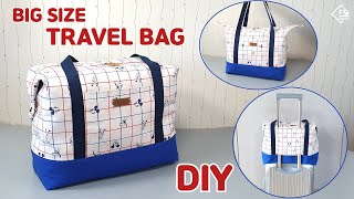 DIY BIG SIZE TRAVEL BAG  How to make a travel luggage sewing tutorial Tendersmile Handmade [upl. by Nawiat]