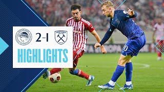 Olympiacos FC 21 West Ham  UEFA Europa League Highlights [upl. by Eikcim]