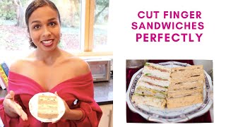 How to cut finger sandwiches PERFECTLY  Afternoon Tea [upl. by Solrak]