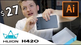 Huion H420 Graphics Drawing Tablet Unboxing and Review [upl. by Akcir]