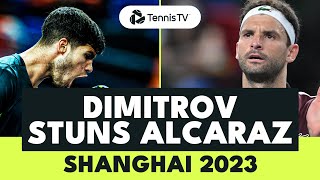 Grigor Dimitrov STUNS Carlos Alcaraz  Shanghai 2023 Match Highlights [upl. by Tobin934]