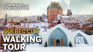 North Americas Only Ice Hotel  Beautiful tour of Quebec City  Walk with TL  Travel  Leisure [upl. by Airetas]