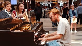 BOHEMIAN RHAPSODY Piano Performance at Rome Airport Passengers are shocked 😮 [upl. by Aleb690]