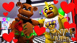 Minecraft FNAF LIFE 1FREDDY FAZBEAR AND CHICA FALL IN LOVE Baby Leah Roleplay [upl. by Thurlow]