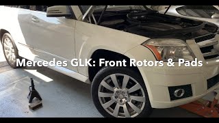 How to change Mercedes GLK FRONT Rotors amp Brake Pads [upl. by Asenab]