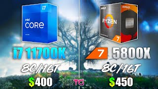 Core i7 11700K vs Ryzen 7 5800X  Test in 8 Games [upl. by Nettirb]