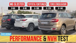 2021 Toyota Fortuner vs Endeavour vs Gloster  0100 KMH Test [upl. by Ranjiv293]