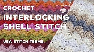 Crochet Interlocking Shell Stitch  Ripple Shell Blanket [upl. by Kalvin]