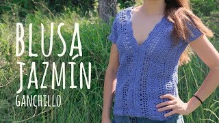 Tutorial Blusa Jazmín Fácil y Rápida Ganchillo  Crochet  Lanas y Ovillos [upl. by Gillie]