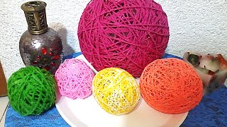 Como hacer esferas de hilo o estambre DIY How to make spheres thread [upl. by Becht]