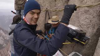 Huashan cliffside sky plank walk HD 60fps gopro november 2018 [upl. by Norbel87]