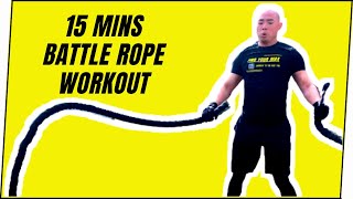 15 Minutes Beginner Battle Rope Workout at Home [upl. by Ode945]