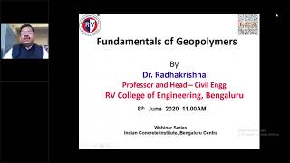 Webinar on Geopolymer Concrete by Dr Radhakrishna [upl. by Nivlac]