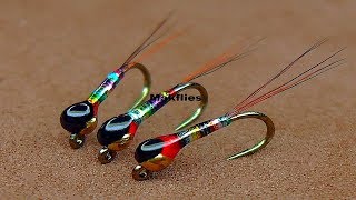 Fly Tying a Rainbow Perdigon River Nymph by Mak [upl. by Deming151]