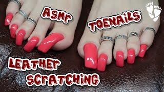 ASMR leather scratching 💖 Long toenails 💖 Foot jewelry [upl. by Auj87]