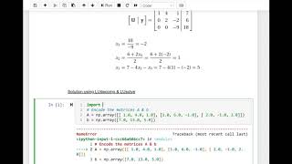 23  Doolittles LU Decomposition example code  Engineering Numerical Method w Python 3 [upl. by Flight]