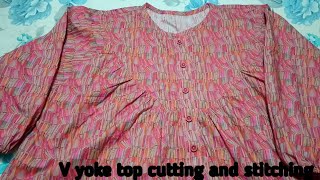 V Yoke Top Cutting And Stitching  Gul Designer [upl. by Ecnaled]