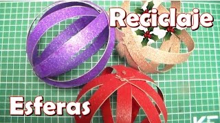 Como hacer esferasbolas Navideñas reciclaje [upl. by Nij]