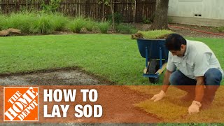 Laying Sod amp How to Prepare Soil For Sod  The Home Depot [upl. by Akitahs406]