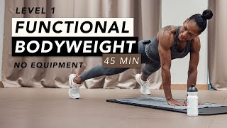 HOME WORKOUT  FUNCTIONAL BODYWEIGHT TRAINING LEVEL 1  REBECCA BARTHEL [upl. by Ylekalb634]