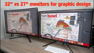 27 vs 32 inch 4K Monitors Guide for Digital Artists amp Graphic Designers [upl. by Lawtun]