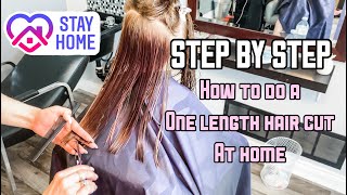 HOW TO CUT A ONE LENGTH HAIRCUT  HAIR TUTORIAL  STEP BY STEP [upl. by Namreh]