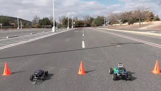 RC Drags  Traxxas 116 ERevo VXL vs Rustler 4x4 VXL  Best of 5 [upl. by Netneuq908]