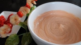 Salsa rosa receta original sin lactosa  Pink or cocktail sauce lactosefree [upl. by Nahbois]