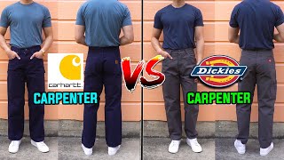 Which Is BETTER  Carhartt VS Dickies Carpenter Work Pants Review  Comparison [upl. by Eidoow]