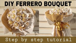 DIY Ferrero Rocher Bouquet Tutorial Bouquet making by carrybagsHow to make Ferrero rocher bouquet [upl. by Eeryk]