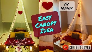 DIY Canopy Idea  Easy Valentines Day Decoration Ideas [upl. by Oirtemed]