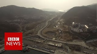 Aerial video of tsunamihit Onagawa  BBC News [upl. by Maddi]