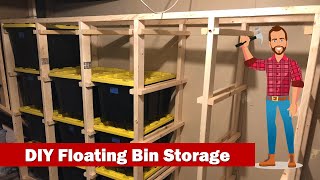 Efficient Garage Storage DIY Storage Rack with Floating Bins [upl. by Ynohtona]