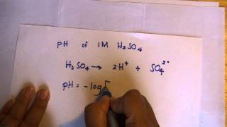 Calculating the pH value of 1 M H2SO4 [upl. by Konstance]